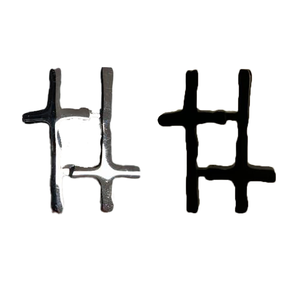 'Double Cross' Anhänger (Schwarz oder Silber)